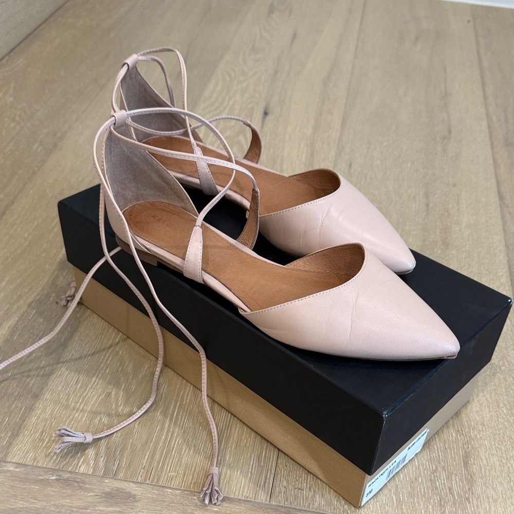 Women's Blush Lace-Up Flats